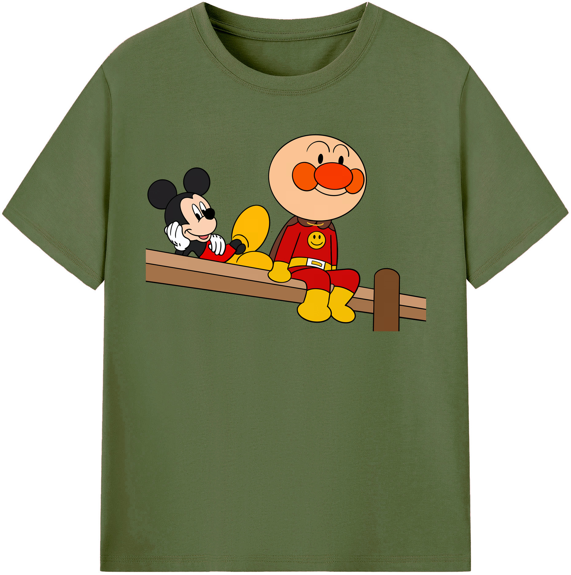 （画像用） アンパンマン Anpanman 綿100％半袖Tシャツ（フロントプリント）